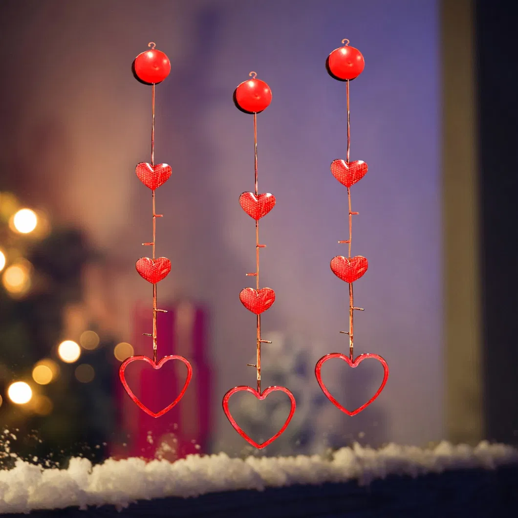 Tiktok Valentine&prime;s Day Gift Ideas Suction Cup Glass Curtain Decoration String Lights