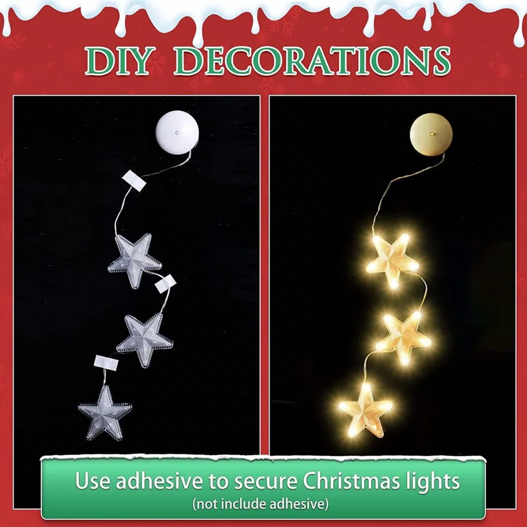 Tiktok Valentine&prime;s Day Gift Ideas Suction Cup Glass Curtain Decoration String Lights