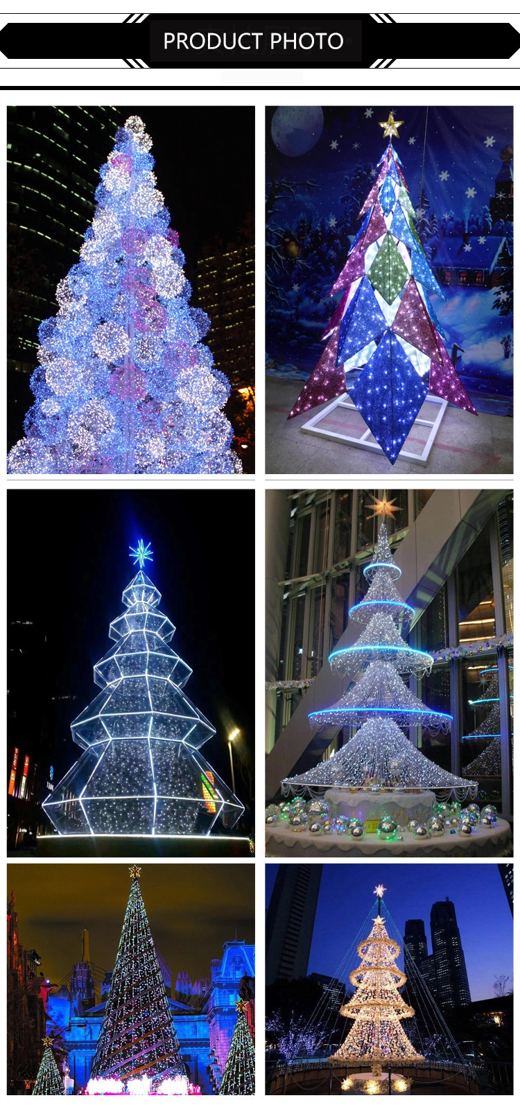 10m Artificial Giant Christmas Tree and LED Lights for Square Decoration