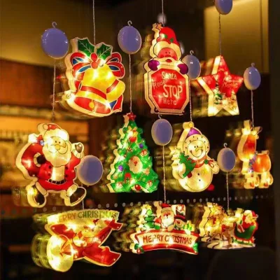 Christmas Tree Decoration Window Suction Cup Hanging Lights