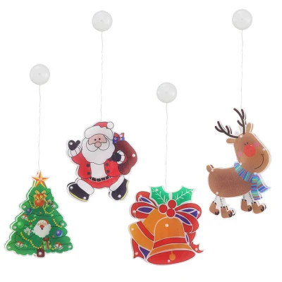 Customized Suction Cup Window Stickers LED Christmas Decorative Lights