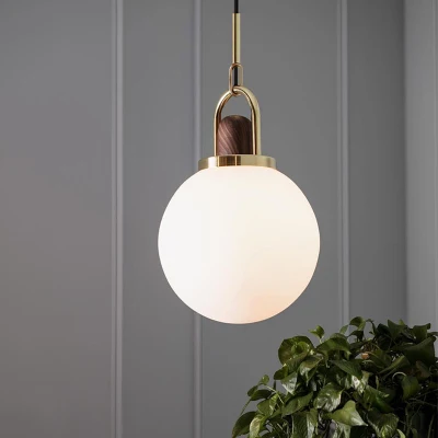 Industrial Glass Pendant Lights Nordic Design Wood Light Lamp Bedside Room Luxury Home Decor Pendant Lamp (WH