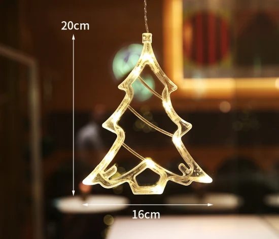 LED Christmas Window Light with Suction Cup Snow Christmas Atmosphere Decorative Light